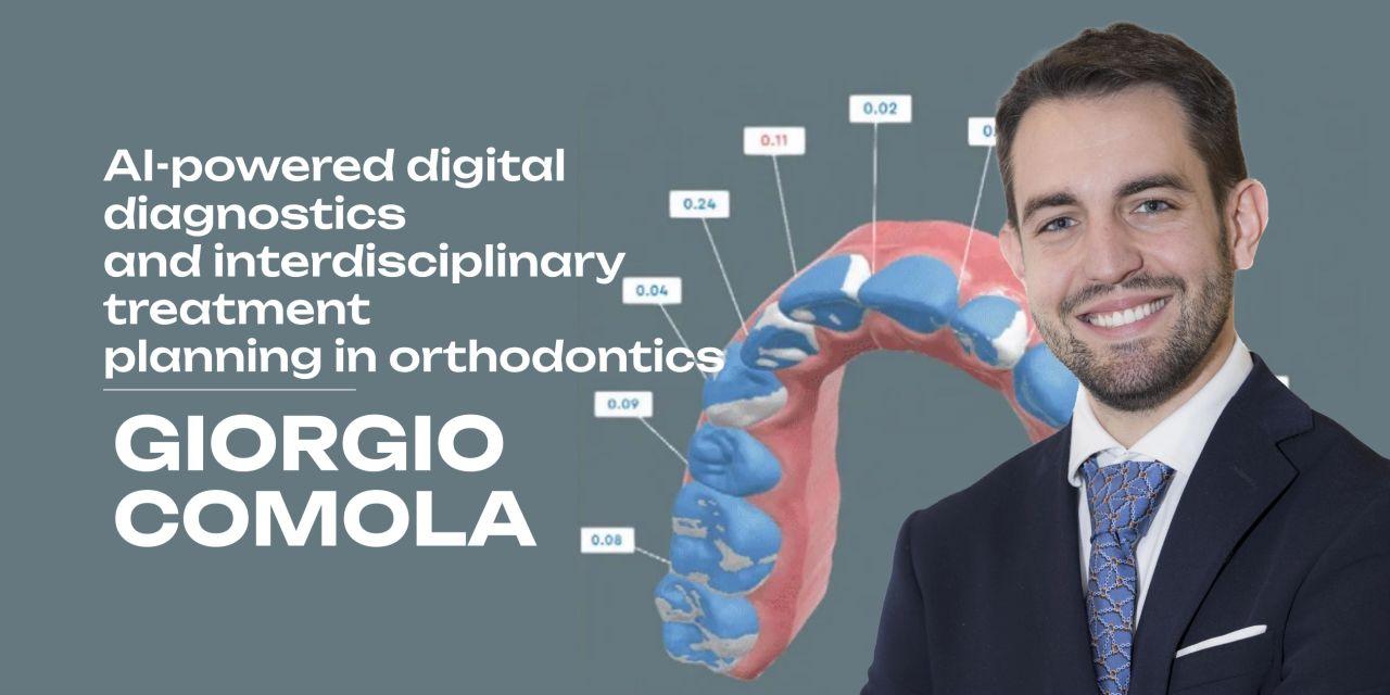 Locandina del corso OHI-S del Dr. Giorgio Comola: diagnostica digitale con AI e pianificazione interdisciplinare in ortodonzia